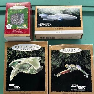 Hallmark Keepsake Star Trek Ornaments - Green, Silver, Black